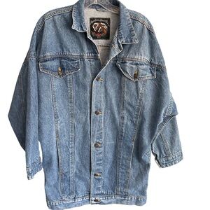 Vintage American Beauties Denim Barn Chore Jacket Snap Front Unisex 80s 90s Y2K